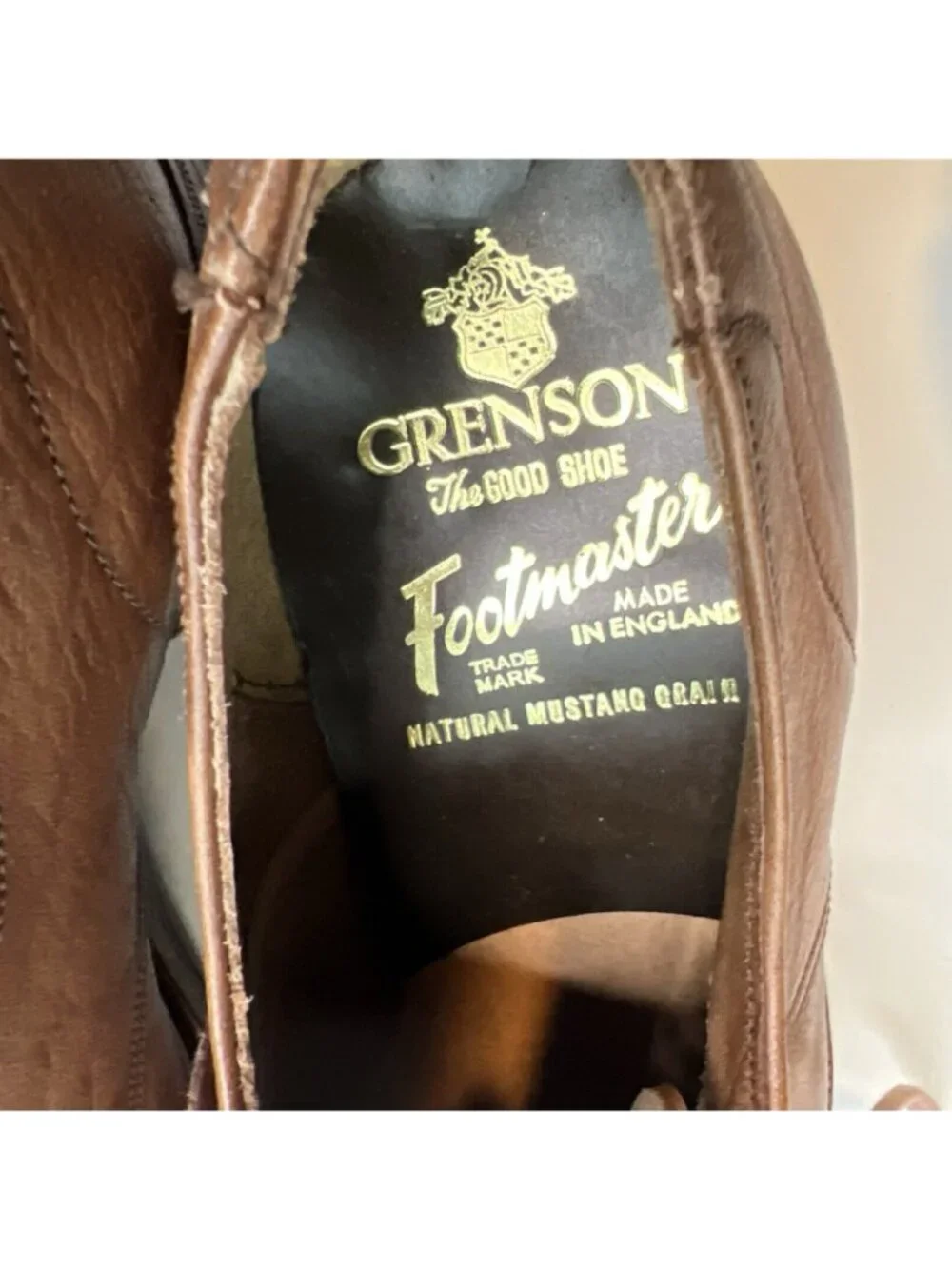 Grenson Footmaster Derby Shoes Mens UK 5 US 6 Wide Brown Mustang Grain England
